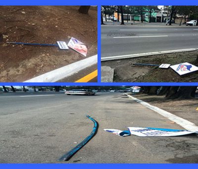 Publicidad del Partido FCN de Jimmy Morales sufre daños por vandalos