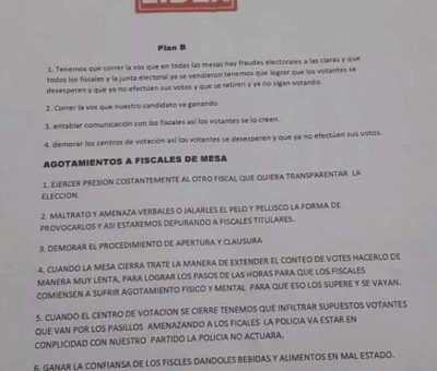 Denuncian a partido Líder, por repartir cartas a favor de obtener votos en centros de votación