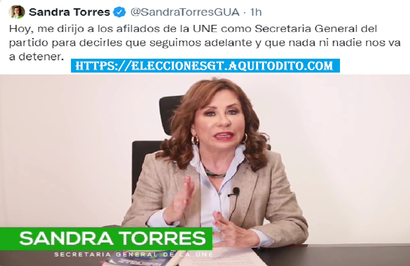 Sandra Torres afirma que es Campaña negra y que la UNE esta más viva que nunca
